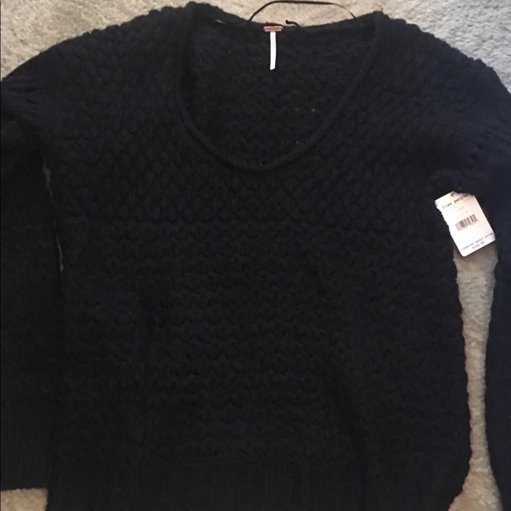 Oversized Free People Knit Black Sweater